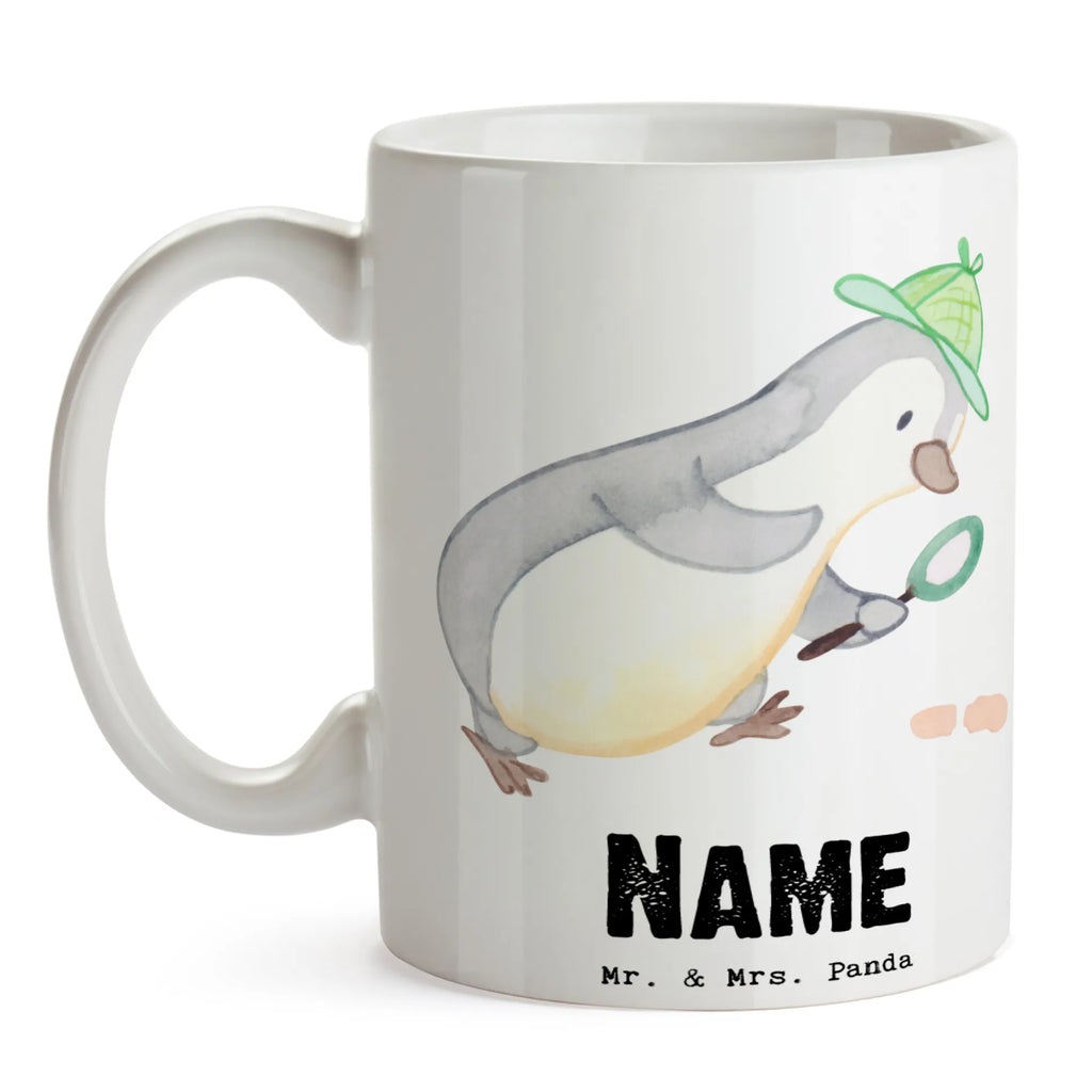 Personalisierte Tasse Detektiv mit Herz Tasse, Drucken, Personalisierte Tasse, Wunschname, Personalisiert, Tasse mit Namen, Namen, Namenstasse, Beruf, Ausbildung, Jubiläum, Abschied, Rente, Kollege, Kollegin, Geschenk, Schenken, Arbeitskollege, Mitarbeiter, Firma, Danke, Dankeschön, Berufsdetektiv, Detektivausbildung, Detektiv, Agent, Privatdetektei, Spurensuche, Wirtschaftsdetektei, Ermittler