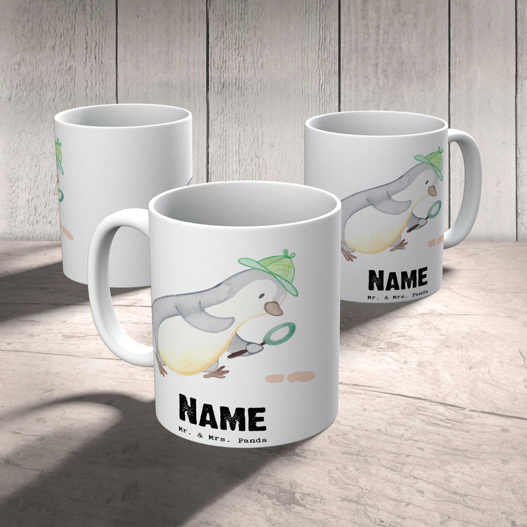 Personalisierte Tasse Detektiv mit Herz Tasse, Drucken, Personalisierte Tasse, Wunschname, Personalisiert, Tasse mit Namen, Namen, Namenstasse, Beruf, Ausbildung, Jubiläum, Abschied, Rente, Kollege, Kollegin, Geschenk, Schenken, Arbeitskollege, Mitarbeiter, Firma, Danke, Dankeschön, Berufsdetektiv, Detektivausbildung, Detektiv, Agent, Privatdetektei, Spurensuche, Wirtschaftsdetektei, Ermittler