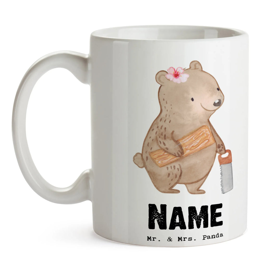 Personalisierte Tasse Tischlerin mit Herz Tasse mit Namen, Personalisierte Tasse, Namenstasse, Namen, Personalisiert, Tasse, Wunschname, Drucken, Beruf, Ausbildung, Jubiläum, Abschied, Rente, Kollege, Kollegin, Geschenk, Schenken, Arbeitskollege, Mitarbeiter, Firma, Danke, Dankeschön
