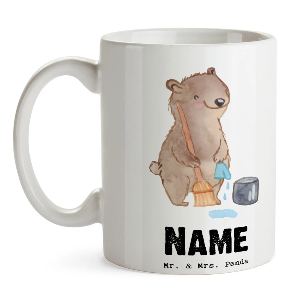 Personalisierte Tasse Reinigungskraft mit Herz Personalisiert, Namen, Tasse, Wunschname, Personalisierte Tasse, Namenstasse, Tasse mit Namen, Drucken, Beruf, Ausbildung, Jubiläum, Abschied, Rente, Kollege, Kollegin, Geschenk, Schenken, Arbeitskollege, Mitarbeiter, Firma, Danke, Dankeschön