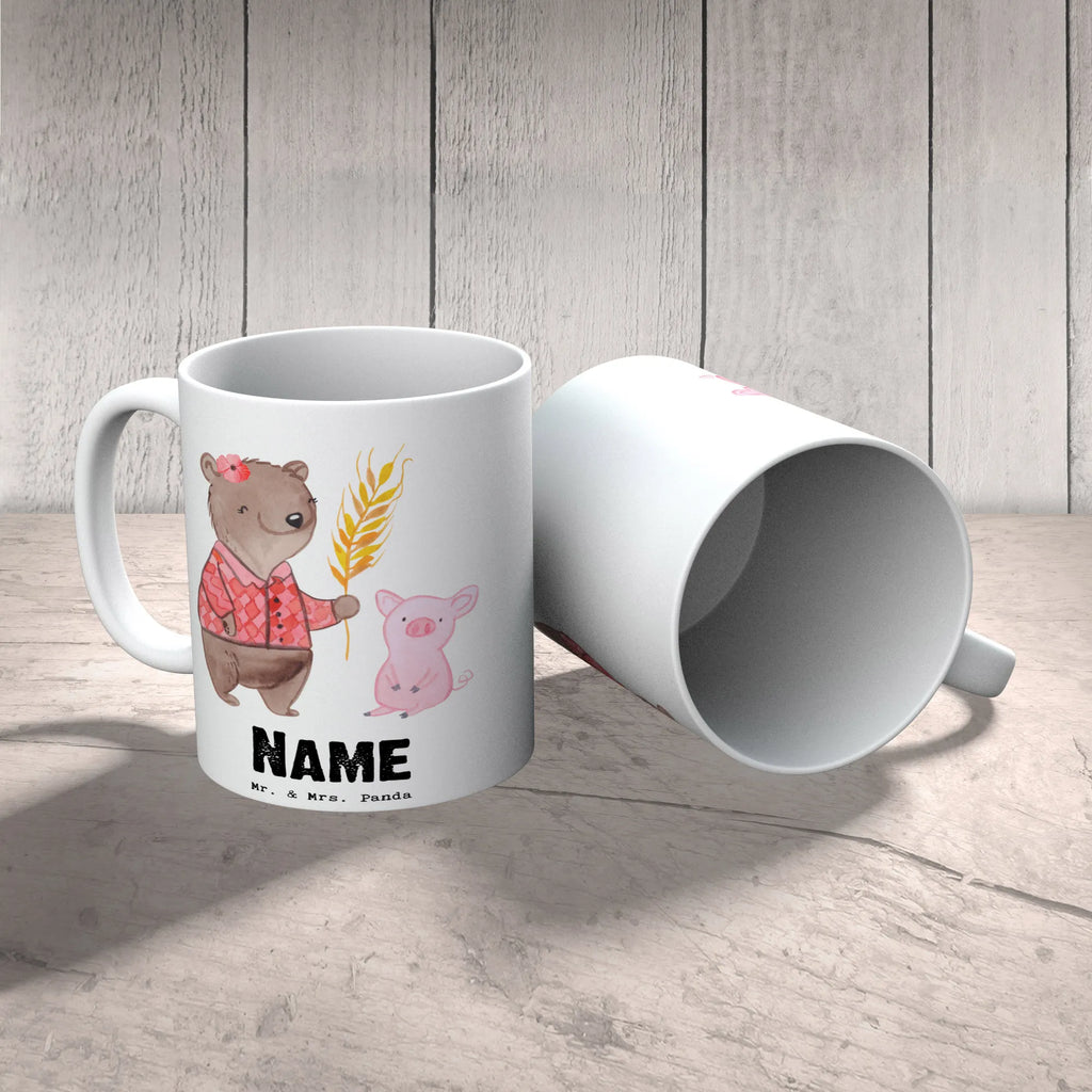 Personalisierte Tasse Bäuerin mit Herz Namen, Drucken, Tasse mit Namen, Personalisiert, Personalisierte Tasse, Tasse, Namenstasse, Wunschname, Beruf, Ausbildung, Jubiläum, Abschied, Rente, Kollege, Kollegin, Geschenk, Schenken, Arbeitskollege, Mitarbeiter, Firma, Danke, Dankeschön, Farmerin, Bauernhof, Tierwirtin, Landwirtin, Agronomin, Bäuerin
