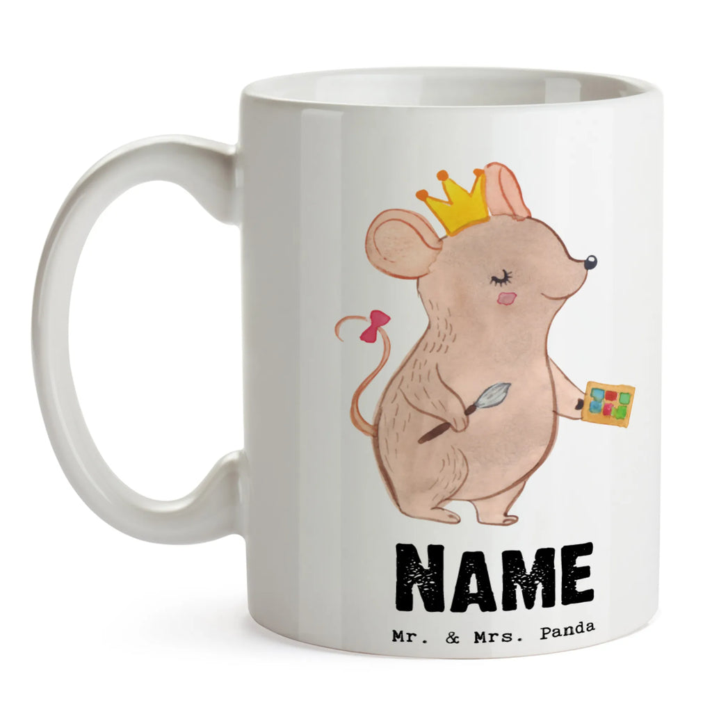 Personalisierte Tasse Maskenbildnerin mit Herz Personalisiert, Namenstasse, Tasse mit Namen, Wunschname, Tasse, Namen, Drucken, Personalisierte Tasse, Beruf, Ausbildung, Jubiläum, Abschied, Rente, Kollege, Kollegin, Geschenk, Schenken, Arbeitskollege, Mitarbeiter, Firma, Danke, Dankeschön, Beauty Salon, Maskenbildnerin, Make Up Artist, Visagistin, Kosmetikstudio, Eröffnung, Kosmetikerin