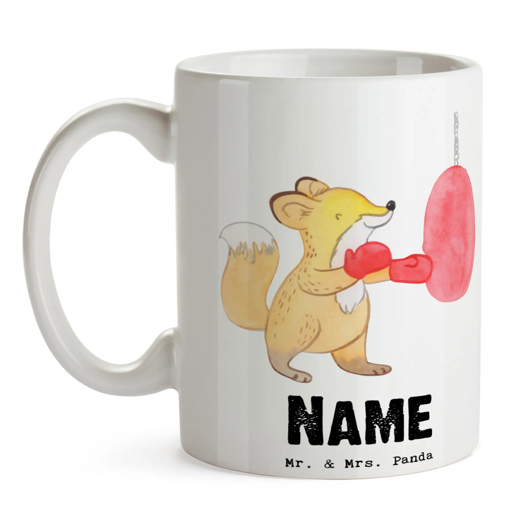 Personalisierte Tasse Fuchs Boxen Namenstasse, Namen, Wunschname, Tasse, Personalisierte Tasse, Personalisiert, Tasse mit Namen, Drucken, Geschenk, Sport, Sportart, Hobby, Schenken, Danke, Dankeschön, Auszeichnung, Gewinn, Sportler, Boxen, Boxkampf, Boxtraining