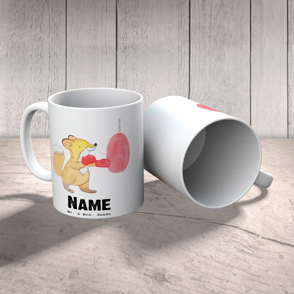 Personalisierte Tasse Fuchs Boxen Namenstasse, Namen, Wunschname, Tasse, Personalisierte Tasse, Personalisiert, Tasse mit Namen, Drucken, Geschenk, Sport, Sportart, Hobby, Schenken, Danke, Dankeschön, Auszeichnung, Gewinn, Sportler, Boxen, Boxkampf, Boxtraining