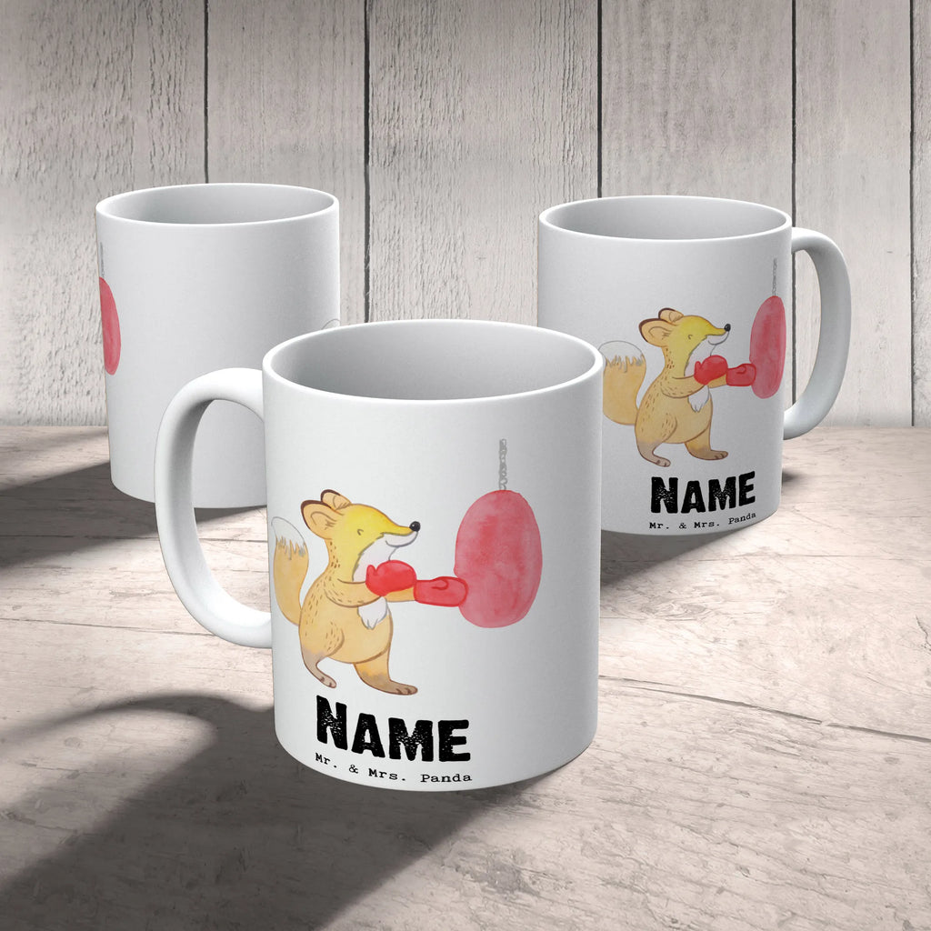 Personalisierte Tasse Fuchs Boxen Namenstasse, Namen, Wunschname, Tasse, Personalisierte Tasse, Personalisiert, Tasse mit Namen, Drucken, Geschenk, Sport, Sportart, Hobby, Schenken, Danke, Dankeschön, Auszeichnung, Gewinn, Sportler, Boxen, Boxkampf, Boxtraining