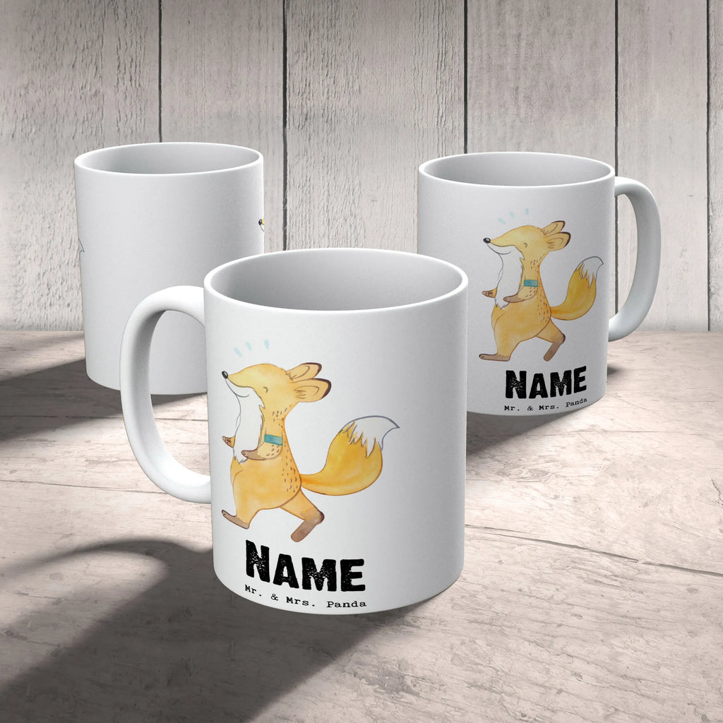 Personalised cup Fox Jog Gift, sport, hobby, giving, thank you, award, profit, athlete, jogging, running