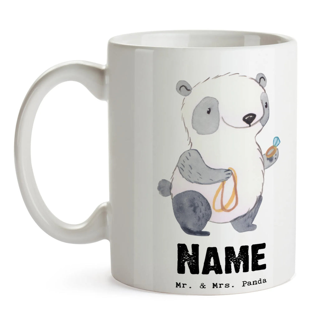 Personalisierte Tasse Juwelier mit Herz Namen, Tasse, Drucken, Personalisiert, Wunschname, Tasse mit Namen, Namenstasse, Personalisierte Tasse, Beruf, Ausbildung, Jubiläum, Abschied, Rente, Kollege, Kollegin, Geschenk, Schenken, Arbeitskollege, Mitarbeiter, Firma, Danke, Dankeschön, Schmuckgeschäft, Schmuckwarenhändler, Eröffnung, Goldschmied, Juwelier