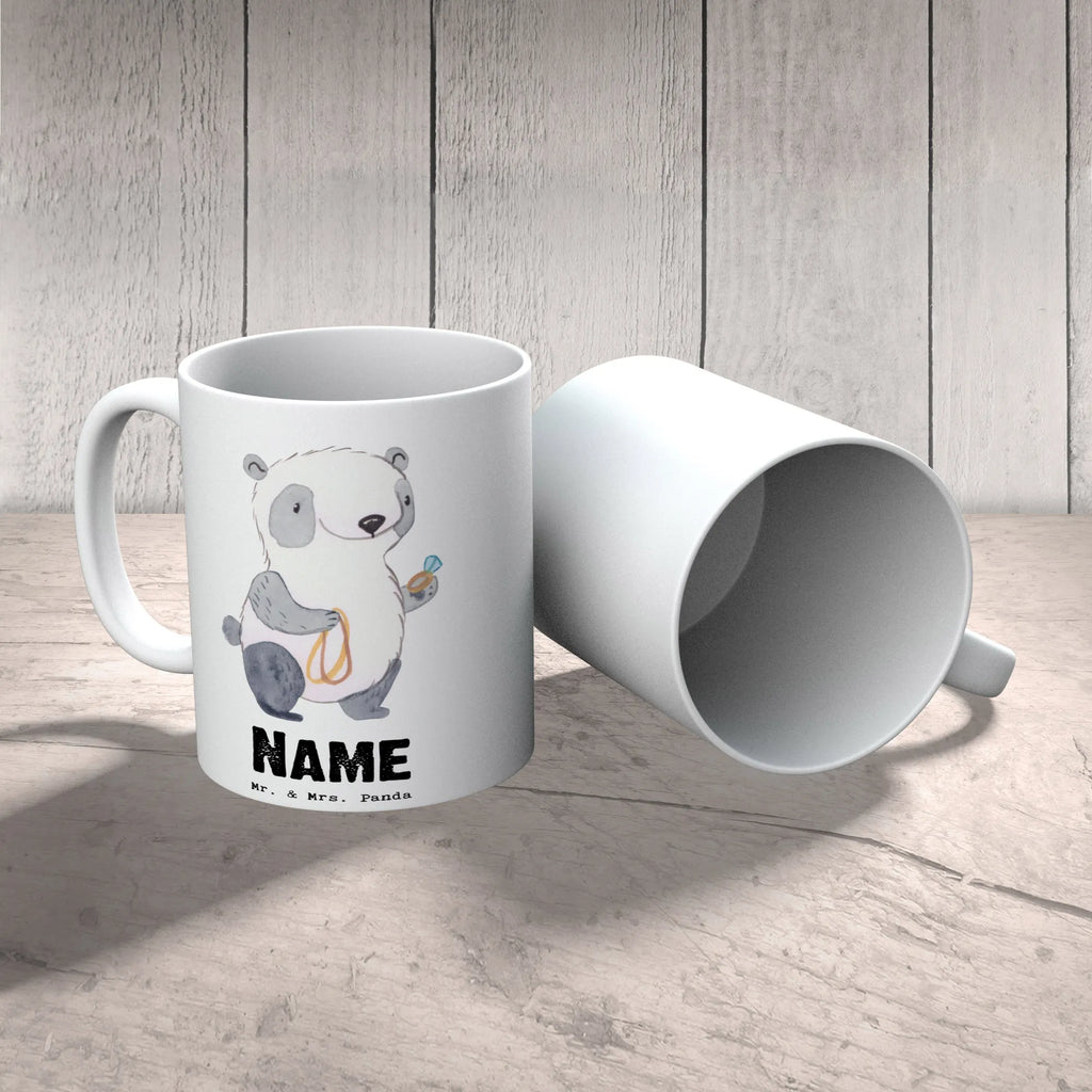 Personalisierte Tasse Juwelier mit Herz Namen, Tasse, Drucken, Personalisiert, Wunschname, Tasse mit Namen, Namenstasse, Personalisierte Tasse, Beruf, Ausbildung, Jubiläum, Abschied, Rente, Kollege, Kollegin, Geschenk, Schenken, Arbeitskollege, Mitarbeiter, Firma, Danke, Dankeschön, Schmuckgeschäft, Schmuckwarenhändler, Eröffnung, Goldschmied, Juwelier