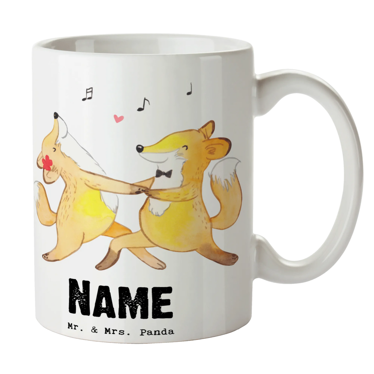Personalised cup foxes dancing salsa Gift, sport, hobby, giving, thank you, award, profit, athlete, dance school, dancing, dancing salsa, dance class