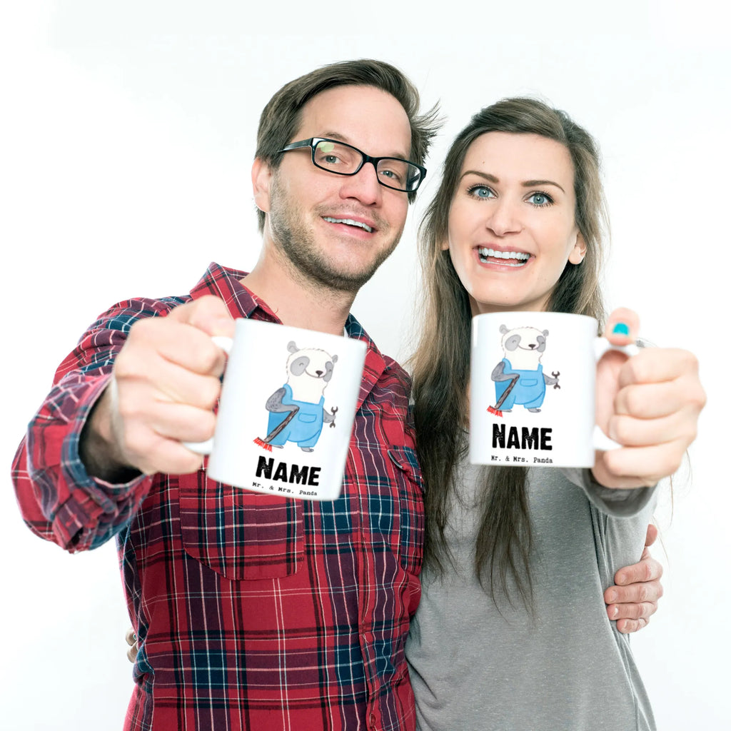 Personalisierte Tasse Hausmeister mit Herz Drucken, Tasse, Wunschname, Personalisiert, Namen, Namenstasse, Personalisierte Tasse, Tasse mit Namen, Beruf, Ausbildung, Jubiläum, Abschied, Rente, Kollege, Kollegin, Geschenk, Schenken, Arbeitskollege, Mitarbeiter, Firma, Danke, Dankeschön, Concierge, Hausverwalter, Hausmeister, Facility Manager