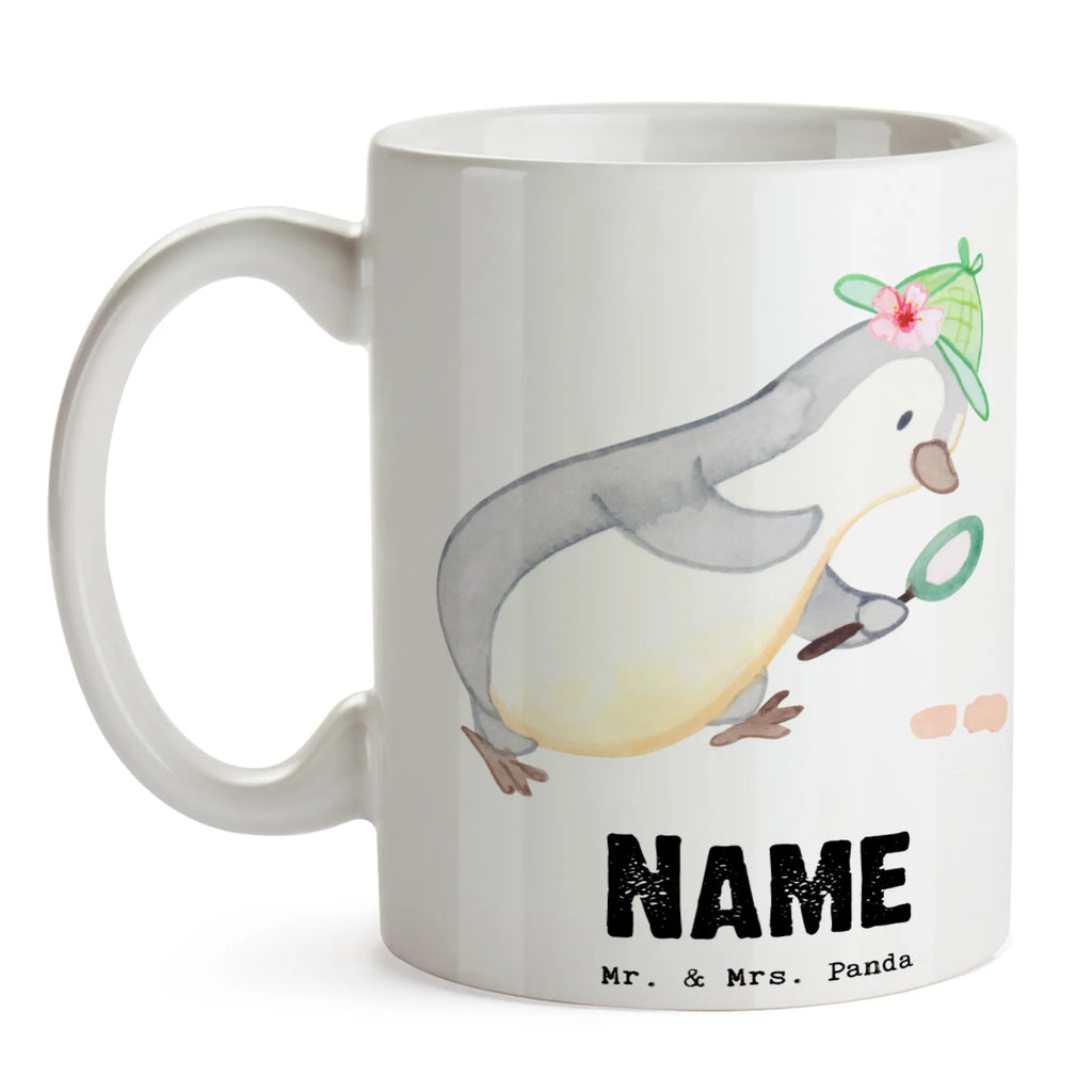 Personalisierte Tasse Detektivin mit Herz Personalisierte Tasse, Tasse mit Namen, Personalisiert, Namenstasse, Tasse, Drucken, Wunschname, Namen, Beruf, Ausbildung, Jubiläum, Abschied, Rente, Kollege, Kollegin, Geschenk, Schenken, Arbeitskollege, Mitarbeiter, Firma, Danke, Dankeschön, Berufsdetektivin, Detektivin, Privatdetektei, Ermittlerin, Wirtschaftsdetektei, Spurensuche, Agentin, Detektivausbildung