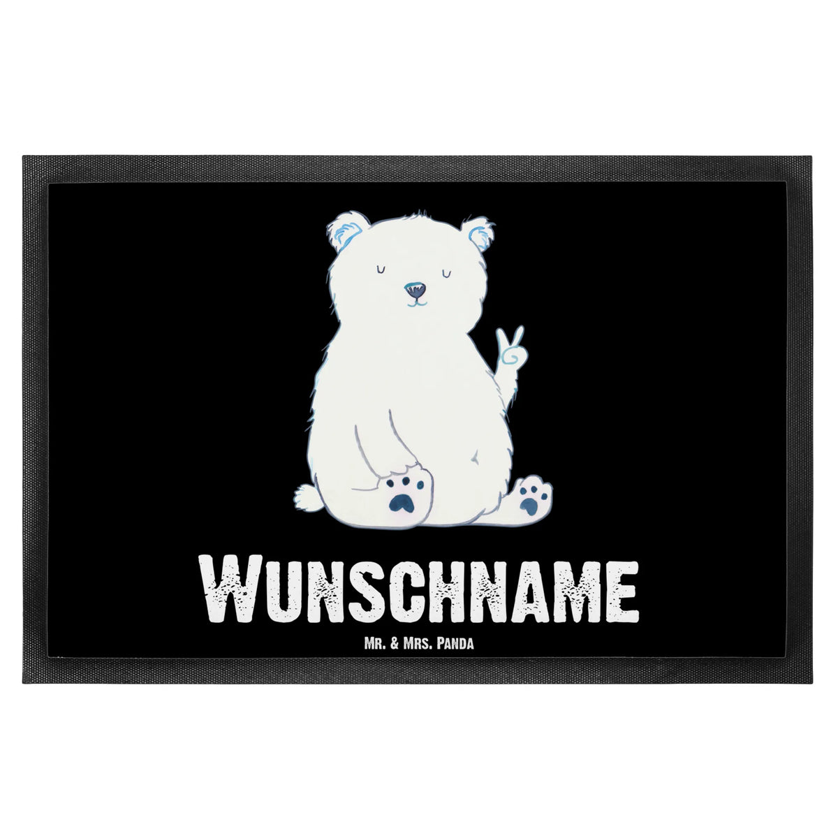 Personalized doormat Icebear Lazy bear, teddy, teddy bear, cuddly toy, lazy, work, relaxing, North Pole, Polar bear, home office, workplace, office, office job
