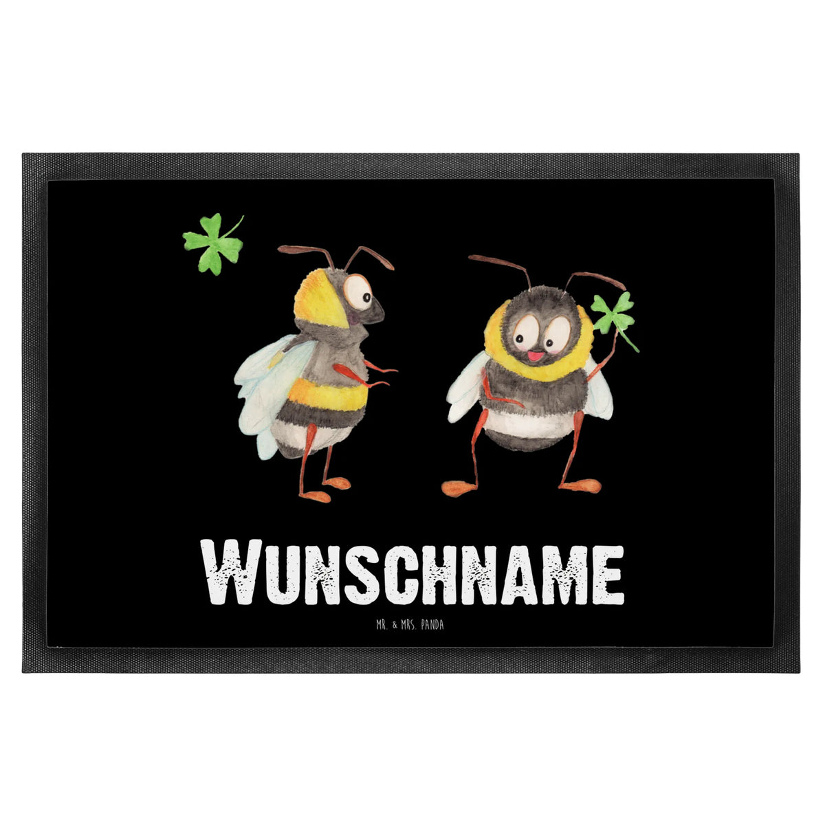 Personalized doormat bumblebees shamrock small animals, cute, funny, cute animal motives, hand drawn, small world, funny sayings, good mood, happy, gifts, gift ideas, special gifts, animal lover, card, be happy, become happy, saying positive, saying happy, saying beautiful, bumblebee, bee, bee decoration