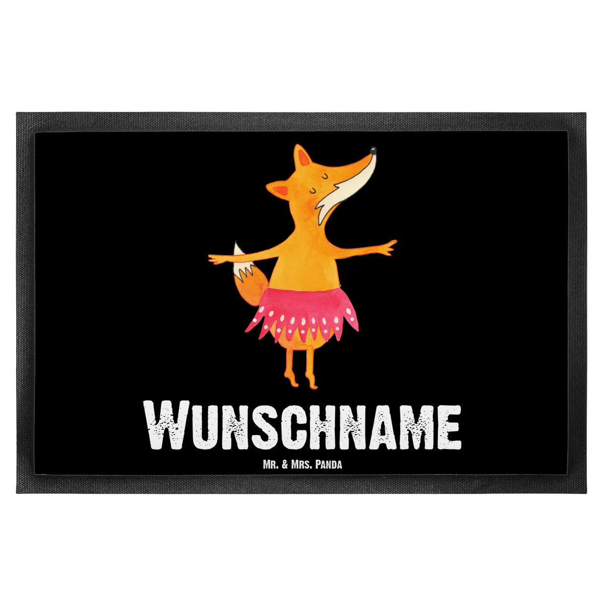 Personalized doormat Fox ballerina fox, foxes, forest wildlife, clever as a fox, animal lover, dancing, dancer, ballerina, fox saying, birthday, party, vixen, ballet, invitation