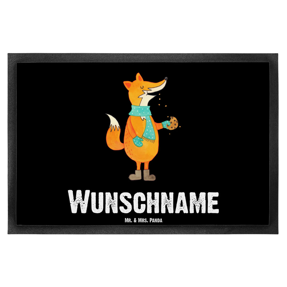 Personalized doormat Fox biscuit fox, foxes, forest wildlife, clever as a fox, animal lover, winter, christmas time, cookies, baking saying, love, christmas present, kitchen decoration