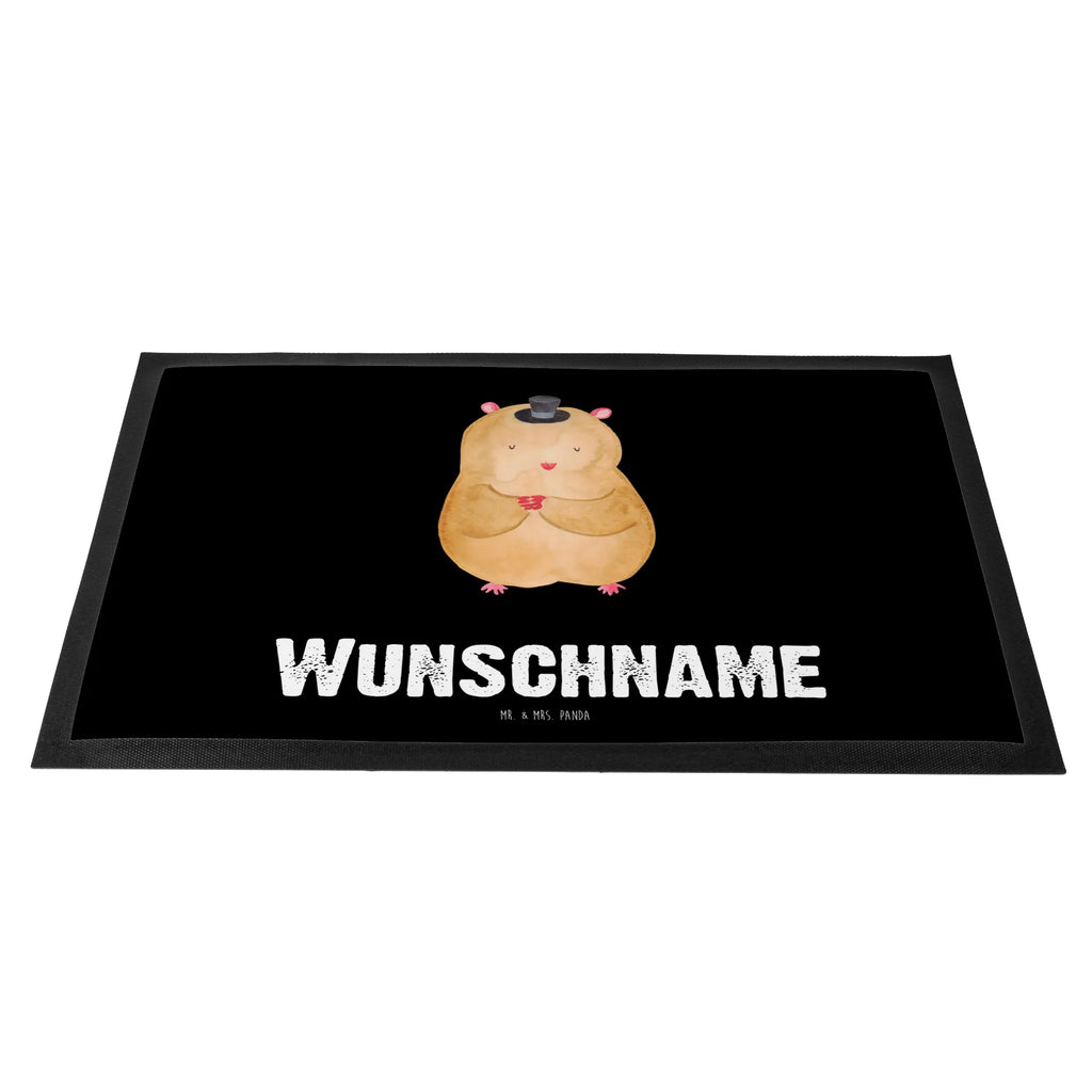 Personalisierte Fußmatte Hamster mit Hut Personalisieruung, Wunschnamen, Türvorleger personalisiert, Fußmatte bedrucken, Bedrucken, Personalisierte Fußmatte, Türvorleger mit Namen, Fußmatte mit Namen, Haustürmatte personalisiert, Namensfussmatte, Personalisiert, Tiermotive, Gute Laune, lustige Sprüche, Tiere, Zwerghamster, Zauberer, Hamster, Magier, Zylinder, Hut