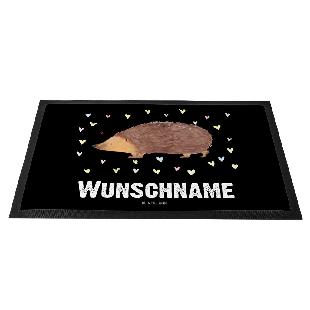 Personalisierte Fußmatte Igel Herzen Personalisiert, Türvorleger Personalisiert, Haustürmatte Personalisiert, Türvorleger mit Namen, Wunschnamen, Personalisierte Fußmatte, Personalisierung, Fußmatte mit Namen, Fußmatte Bedrucken, Bedrucken, Namensfussmatte, Lustige Sprüche, Tiere, Tiermotive, Gute Laune, Igel, Herz, Kuss, Vertrauen, Herzen, Leben, Liebe