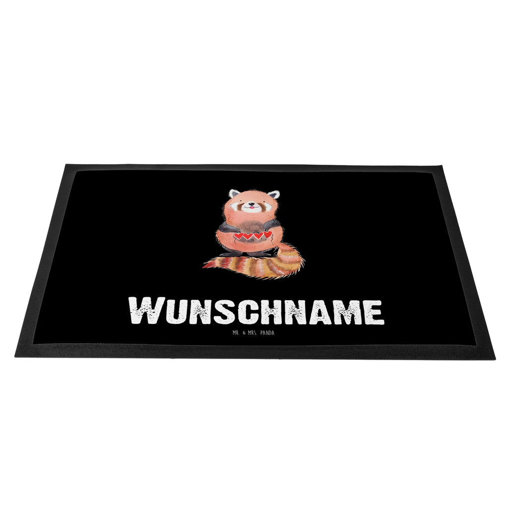Personalized doormat red panda small animals, cute, funny, cute animal motives, hand drawn, small world, funny sayings, good mood, happy, gifts, gift ideas, special gifts, animal lover, card, darling, favourite person, love, red, Panda, heart
