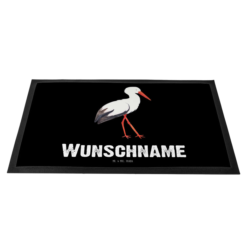 Personalisierte Fußmatte Storch Namensfussmatte, Haustürmatte Personalisiert, Türvorleger Personalisiert, Bedrucken, Fußmatte Bedrucken, Personalisierung, Wunschnamen, Türvorleger mit Namen, Personalisiert, Fußmatte mit Namen, Personalisierte Fußmatte, Lustige Sprüche, Tiere, Tiermotive, Gute Laune, Störche, Mutter, Storch, Geburt, Baby, Schwangerschaft, Mütter, Babybauch, Mutter Werden, Schwanger