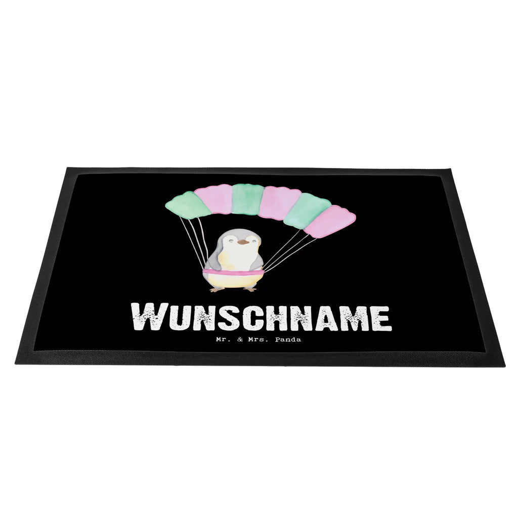 Personalized doormat penguin parachute jump Gift, sport, hobby, giving, thank you, award, profit, athlete, Skydiving, parachute jump, skydive