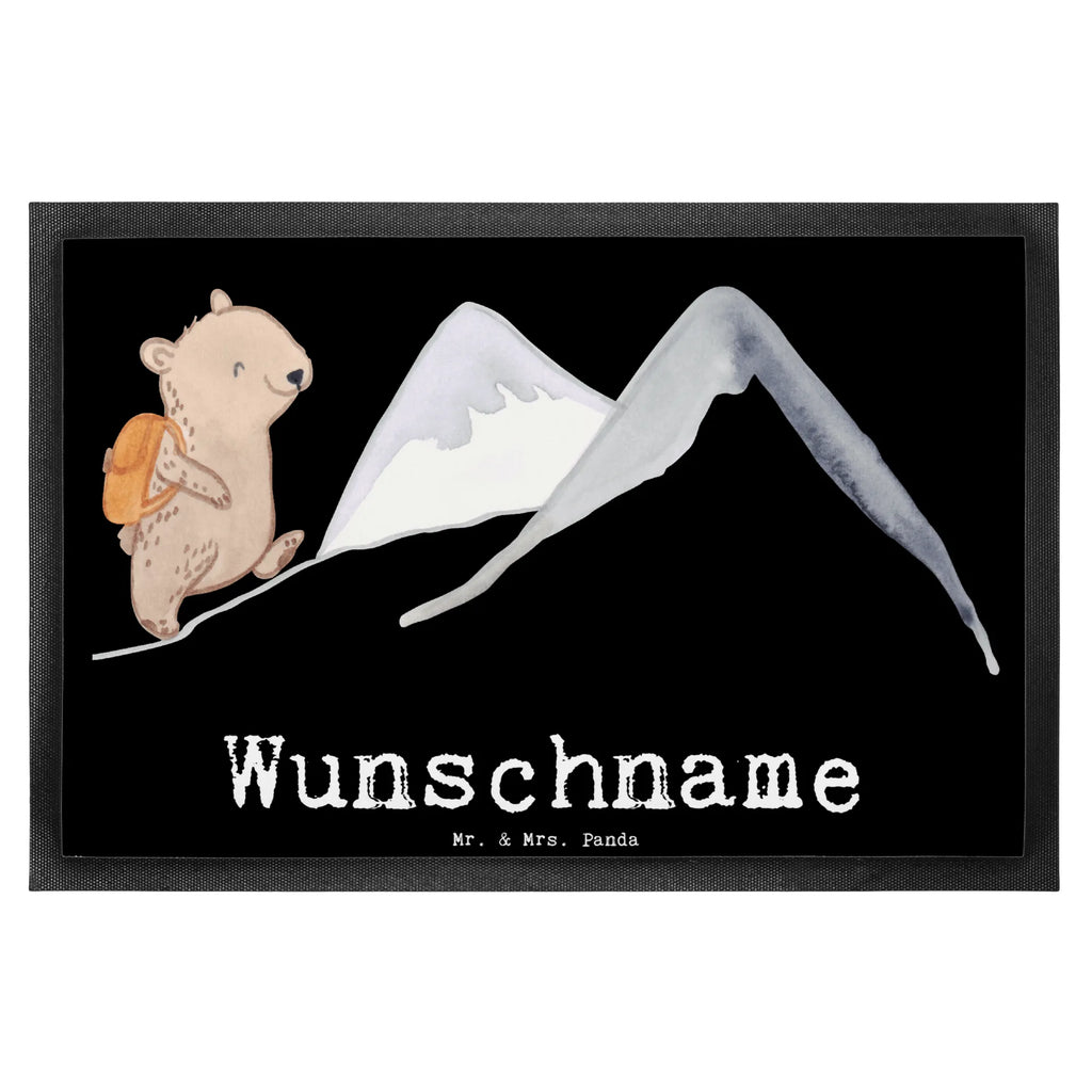 Personalisierte Fußmatte Bär Bergsteigen Haustürmatte personalisiert, Fußmatte mit Namen, Namensfussmatte, Personalisiert, Fußmatte bedrucken, Bedrucken, Personalisierte Fußmatte, Wunschnamen, Personalisieruung, Türvorleger personalisiert, Türvorleger mit Namen, Geschenk, Sport, Sportart, Hobby, Schenken, Danke, Dankeschön, Auszeichnung, Gewinn, Sportler, Trekking, Alpinismus, Bergsteigen, wandern, Alpinwandern, Bergsport