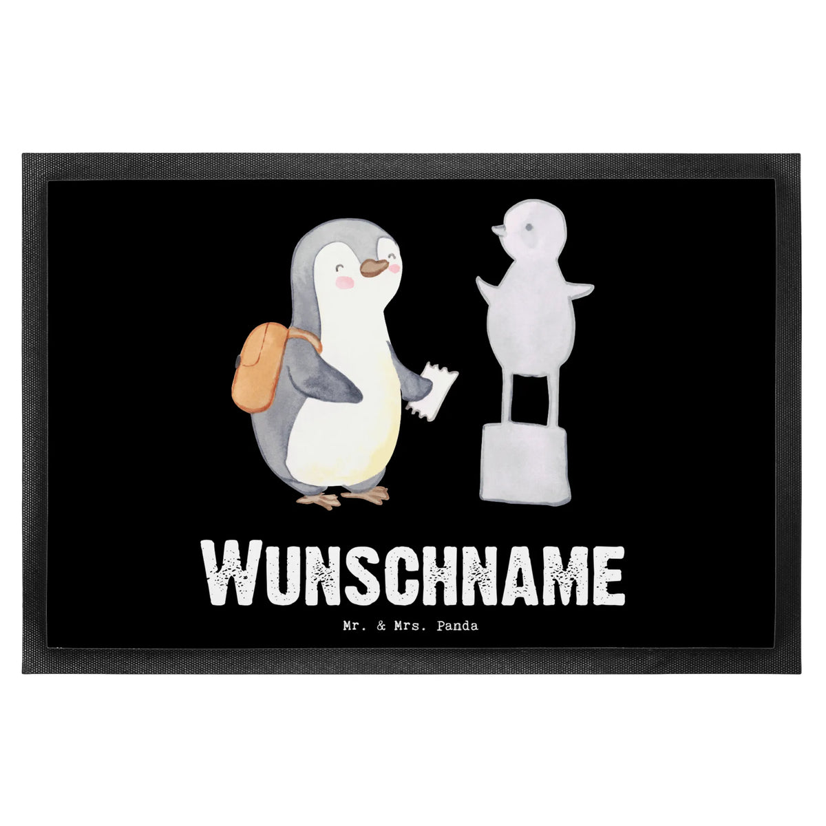 Personalized doormat penguin to visit a museum Gift, giving, thank you, award, profit, athlete, museums, Visit museum