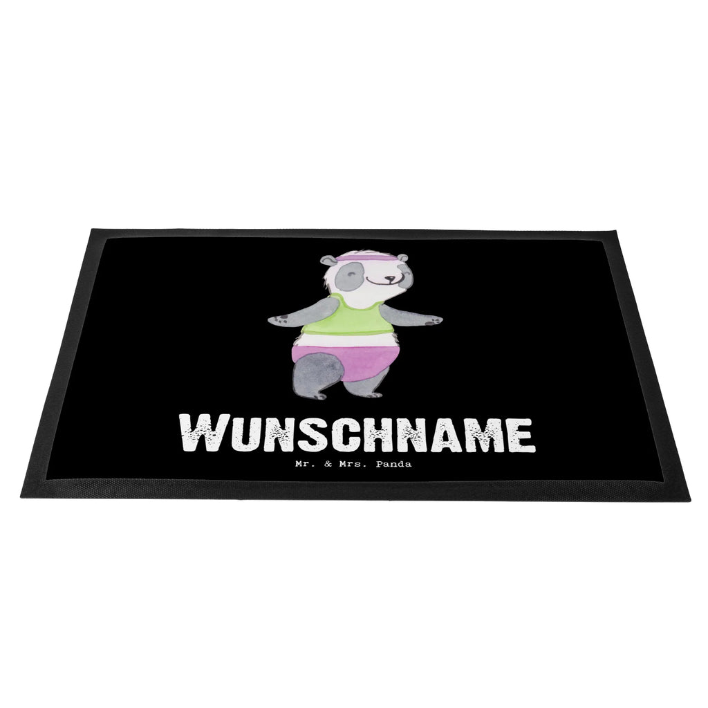 Personalisierte Fußmatte Panda Aerobic Personalisierte Fußmatte, Personalisieruung, Fußmatte mit Namen, Namensfussmatte, Fußmatte bedrucken, Türvorleger mit Namen, Bedrucken, Wunschnamen, Haustürmatte personalisiert, Türvorleger personalisiert, Personalisiert, Geschenk, Sport, Sportart, Hobby, Schenken, Danke, Dankeschön, Auszeichnung, Gewinn, Sportler, Aerobic Fitness, Fitnessstudio, Aerobic