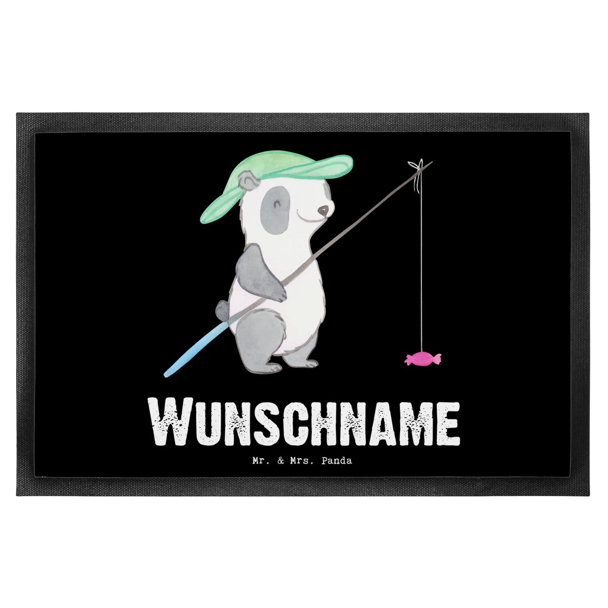 Personalized doormat panda fishing Gift, sport, hobby, giving, thank you, award, profit, athlete, go fishing, fishing, angler, fishing sport, hobby angler, fishing club