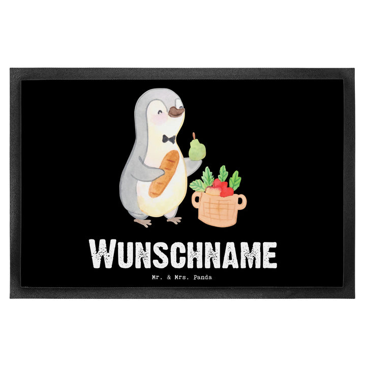 Personalisierte Fußmatte Obsthändler mit Herz – Panda