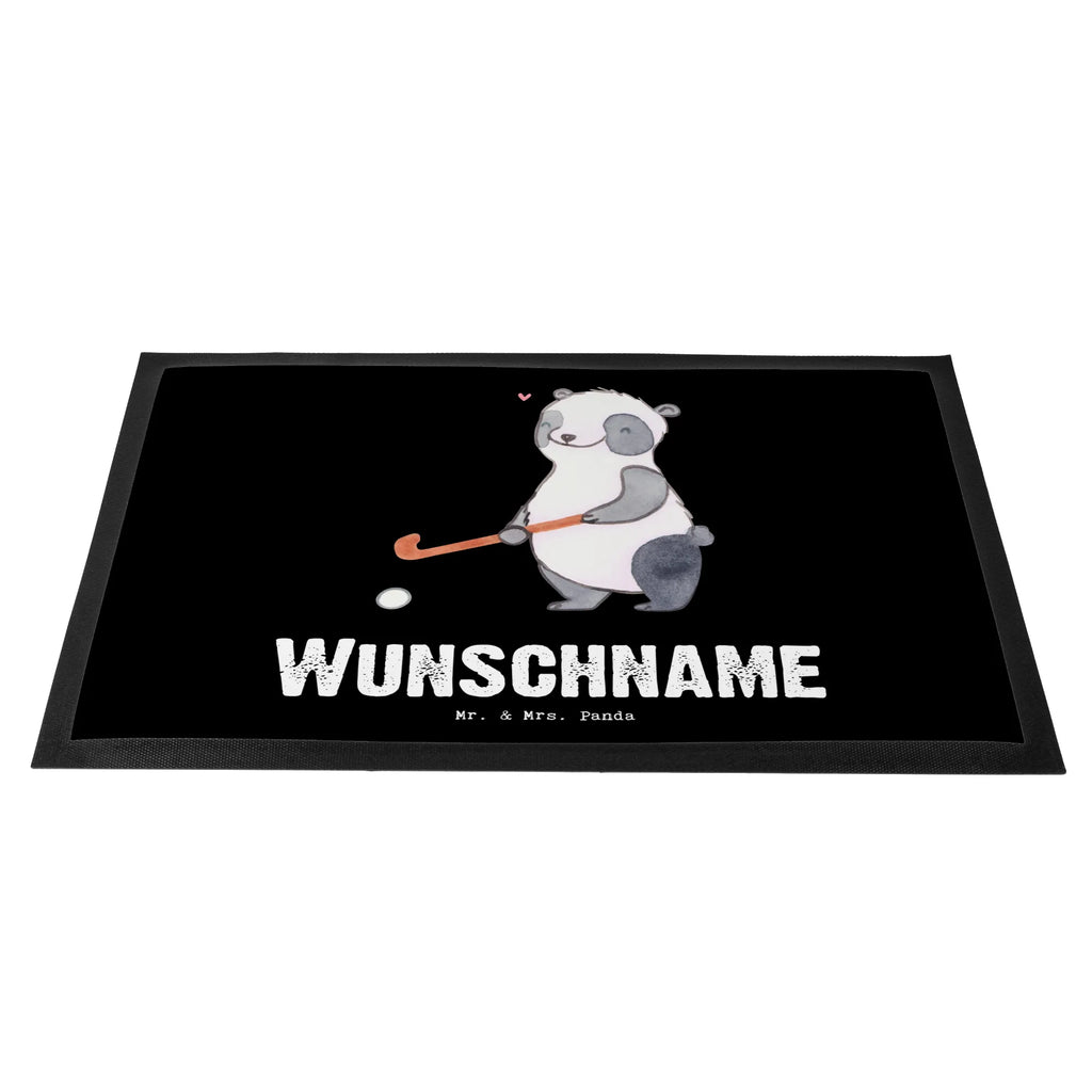 Personalisierte Fußmatte Panda Hockey spielen Personalisiert, Fußmatte Bedrucken, Namensfussmatte, Haustürmatte Personalisiert, Personalisierung, Wunschnamen, Fußmatte mit Namen, Bedrucken, Türvorleger mit Namen, Personalisierte Fußmatte, Türvorleger Personalisiert, Geschenk, Schenken, Sport, Sportart, Hobby, Danke, Dankeschön, Auszeichnung, Gewinn, Sportler, Hockeyschläger, Hockey Verein, Feldhockey, Hockey spielen
