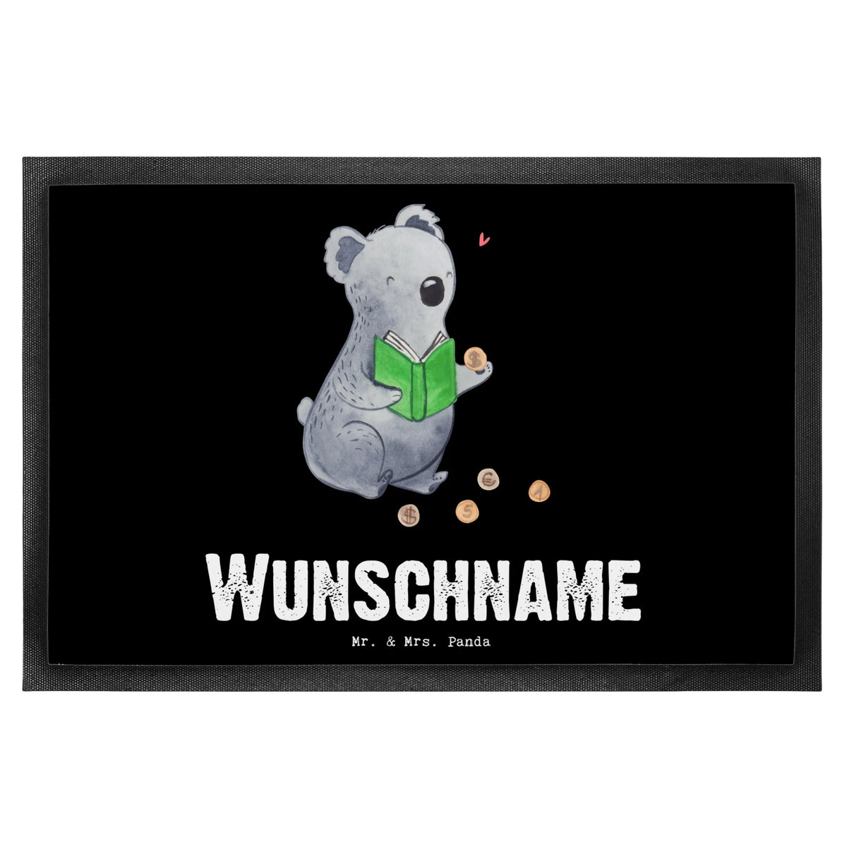Personalized doormat Koala bear collect coins Gift, sport, hobby, giving, thank you, award, profit, athlete, numismatics, coins from all over the world, Collecting coins