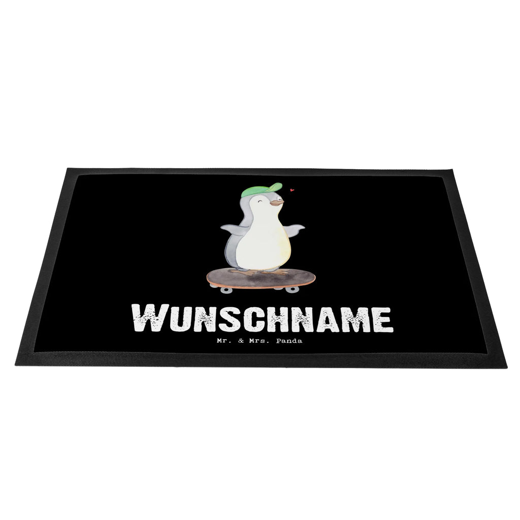 Personalized doormat penguin skateboarding Gift, sport, hobby, giving, thank you, award, profit, athlete, skateboarding, Skateboarding, skateboard, skate rink, skating