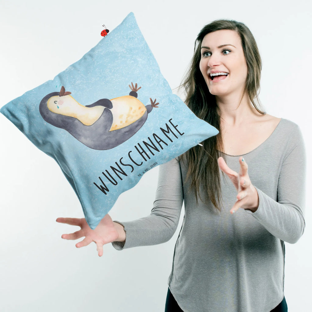 Personalizowana poduszka pingwin Śmiech Pinguin
