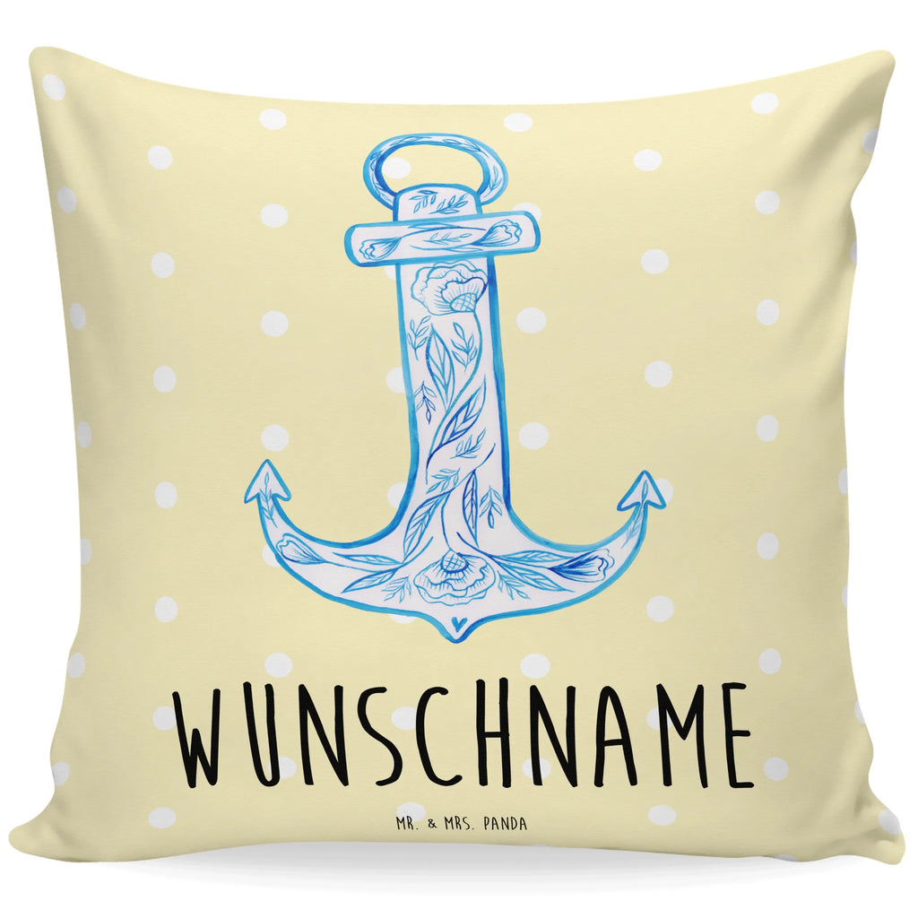 Personalised cushion anchor Blue small animals, cute, funny, cute animal motives, hand drawn, small world, funny sayings, good mood, happy, gifts, gift ideas, special gifts, animal lover, card