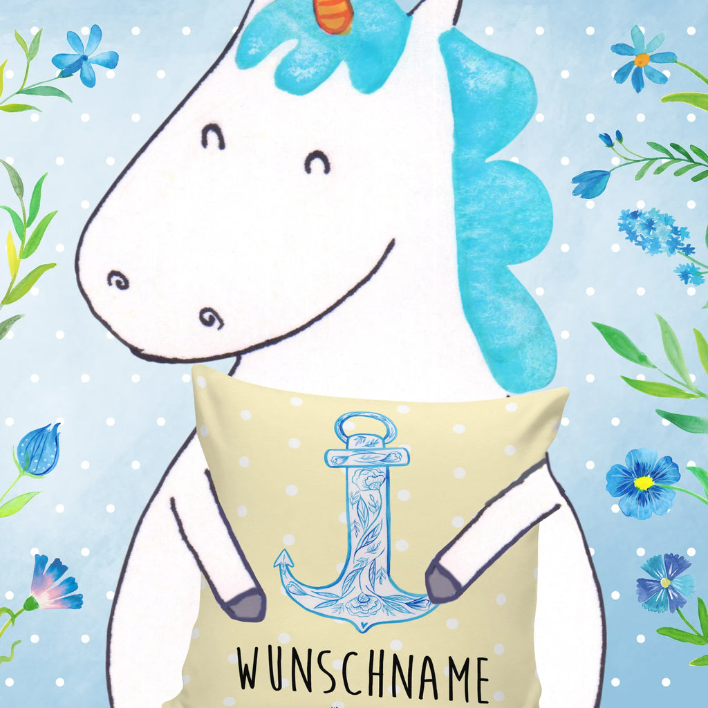 Personalised cushion anchor Blue small animals, cute, funny, cute animal motives, hand drawn, small world, funny sayings, good mood, happy, gifts, gift ideas, special gifts, animal lover, card