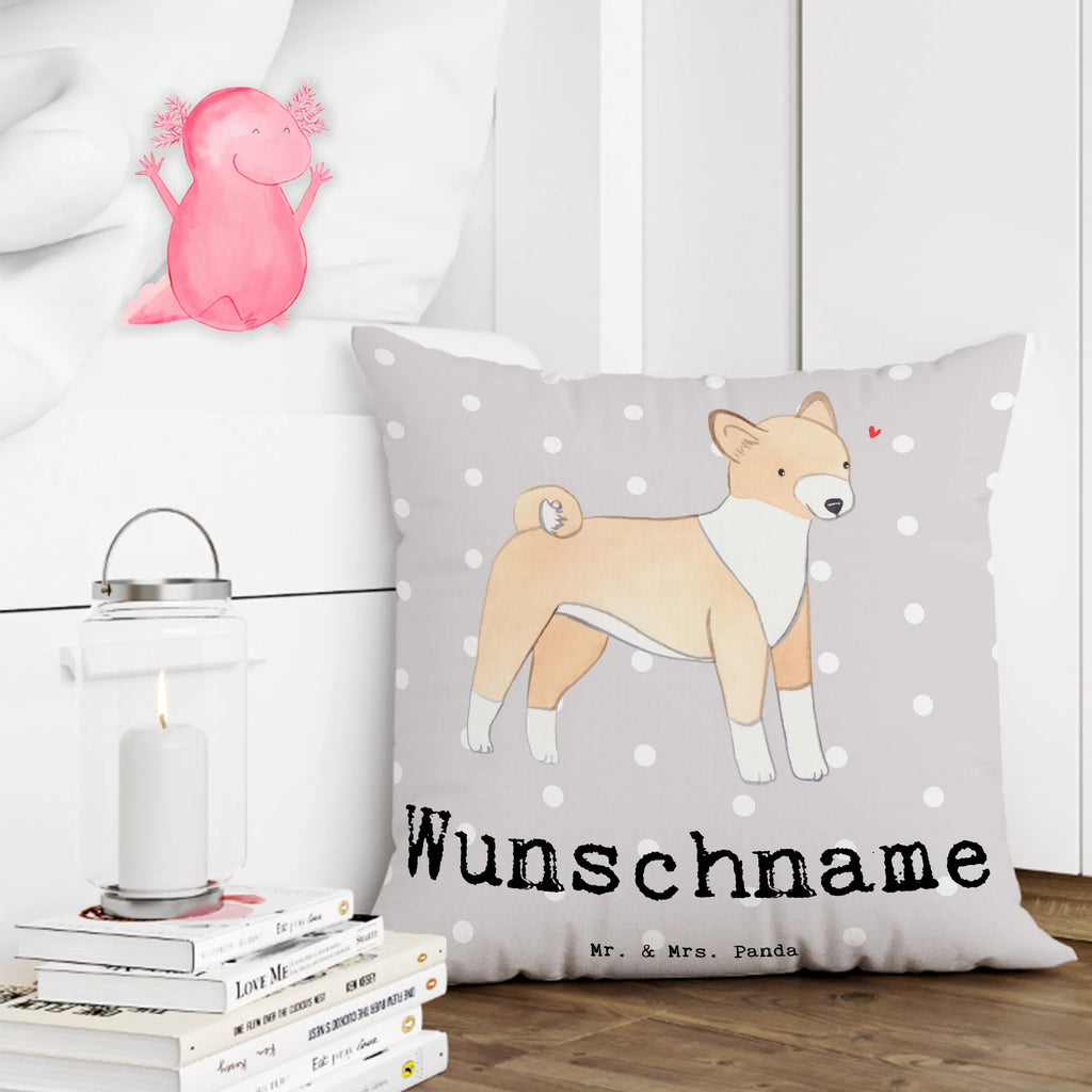 Personalisiertes Kissen Basenji Lebensretter personalisiert, bedrucken, Kissen, Wunschname, Kopfkissen, Name, Hund, Hunderasse, Rassehund, Hundebesitzer, Geschenk, Tierfreund, Schenken, Welpe, Basenji, Kongo-Terrier