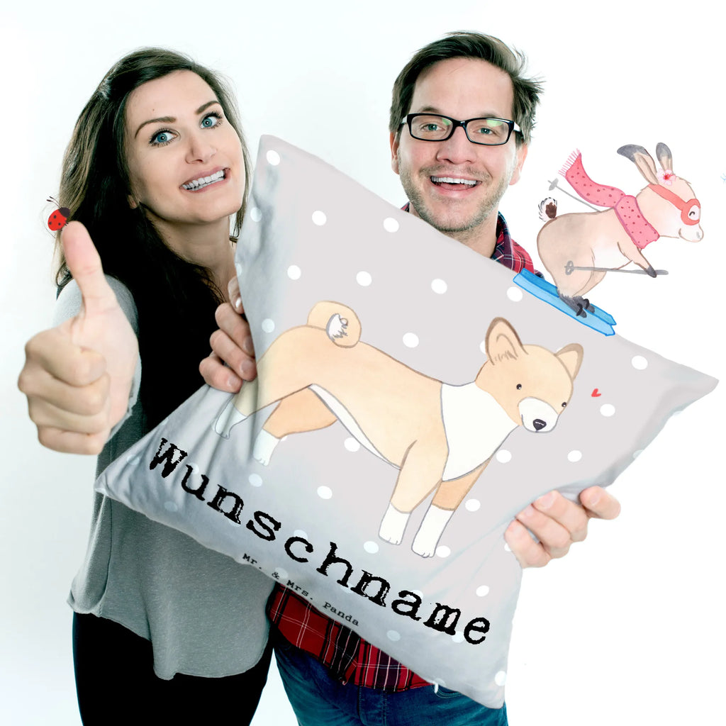 Personalisiertes Kissen Basenji Lebensretter personalisiert, bedrucken, Kissen, Wunschname, Kopfkissen, Name, Hund, Hunderasse, Rassehund, Hundebesitzer, Geschenk, Tierfreund, Schenken, Welpe, Basenji, Kongo-Terrier