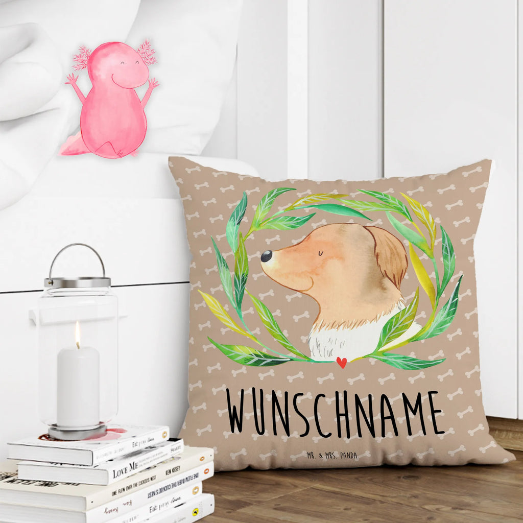 Personalizowana poduszka pies kwiaty Pies, motyw psa, zwierzę domowe, rasa psa, miłośnik zwierząt, właściciel psa, powiedzenia