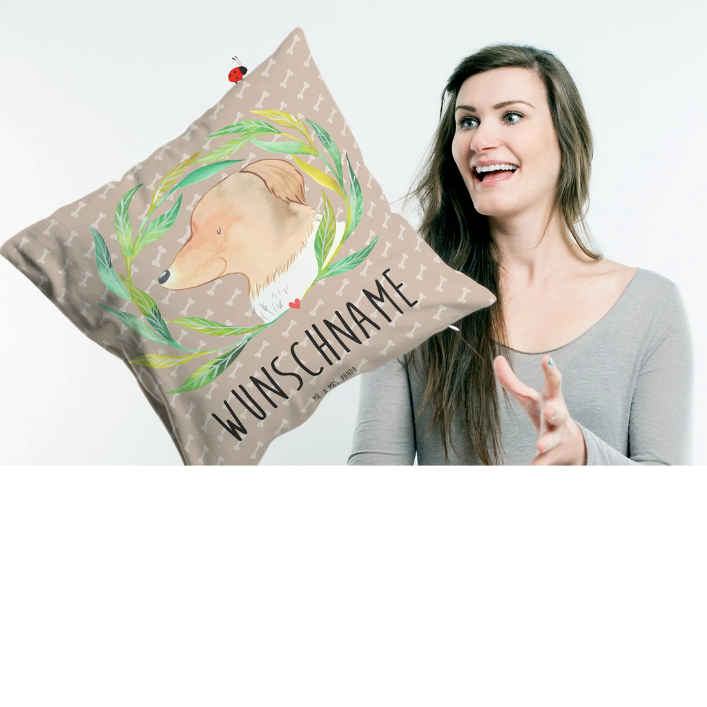 Personalizowana poduszka pies kwiaty Pies, motyw psa, zwierzę domowe, rasa psa, miłośnik zwierząt, właściciel psa, powiedzenia