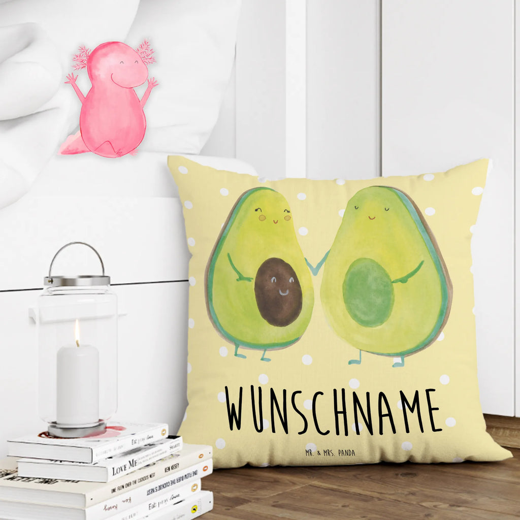 Personalisiertes Kissen Avocado Pärchen personalisiert, Wunschname, Name, bedrucken, Kopfkissen, Kissen, Avocado, Veggie, Vegan, Gesund, Babyparty, Babyshower, Geburt, Familie, Kinder, Schwangerschaft, Liebe, Hochzeit, Avocados, Avocuddle