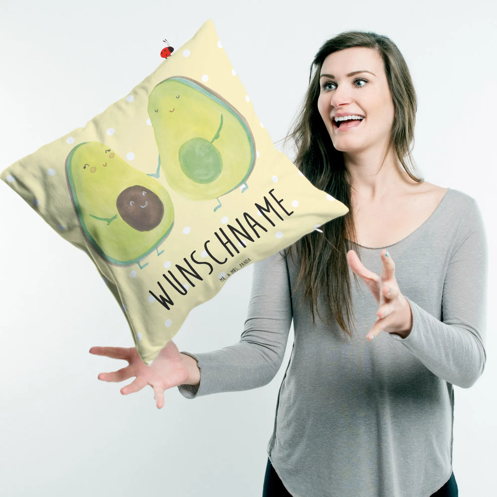 Personalisiertes Kissen Avocado Pärchen personalisiert, Wunschname, Name, bedrucken, Kopfkissen, Kissen, Avocado, Veggie, Vegan, Gesund, Babyparty, Babyshower, Geburt, Familie, Kinder, Schwangerschaft, Liebe, Hochzeit, Avocados, Avocuddle