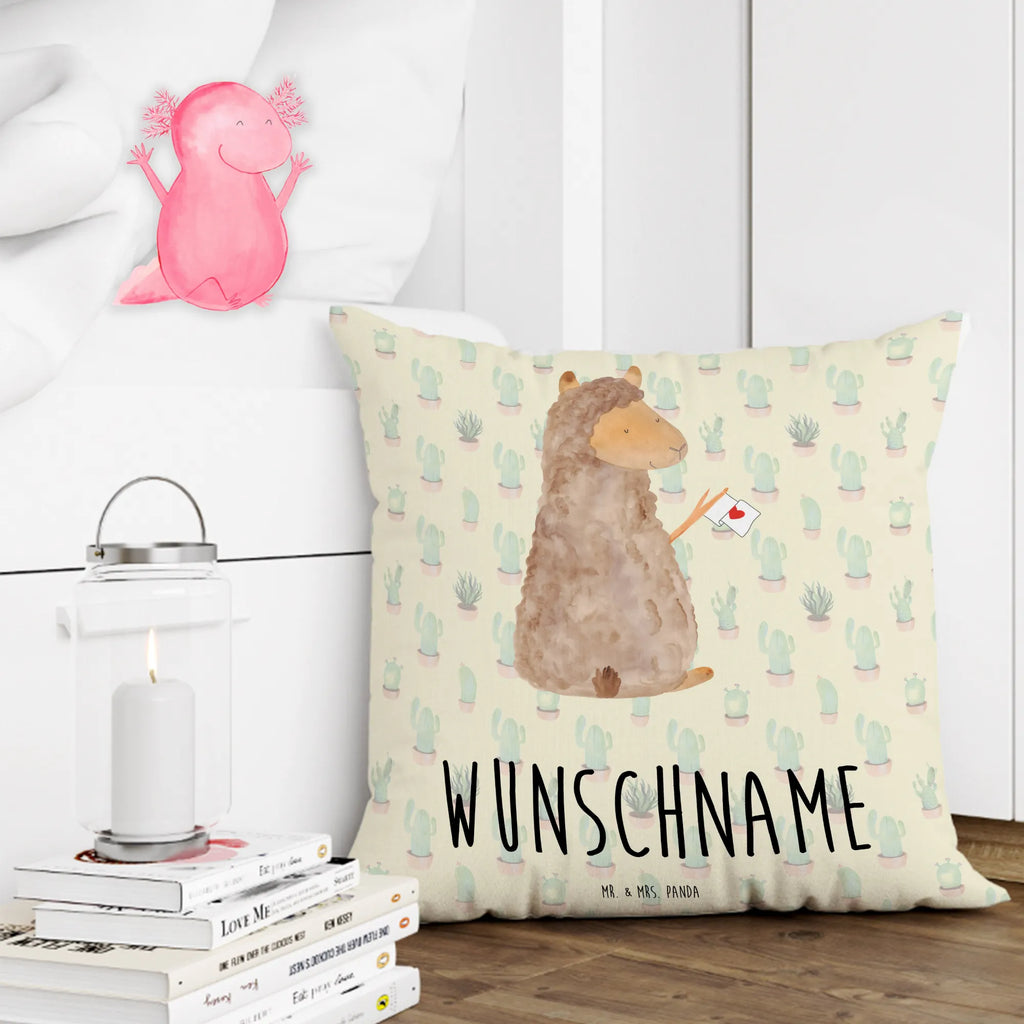 Personalised cushion alpaca banner alpaca, llama, pako, camel, Peru, animal, favourite animal, llamas, love, alpacas, Alpaca