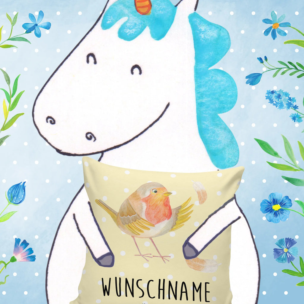 Personalised cushion robin feathers small animals, cute, funny, cute animal motives, hand drawn, small world, funny sayings, good mood, happy, gifts, gift ideas, special gifts, animal lover, card, slogan courage, What if i fall, flying, bird, slogan motivation, motivation slogans, robin, motivation pictures