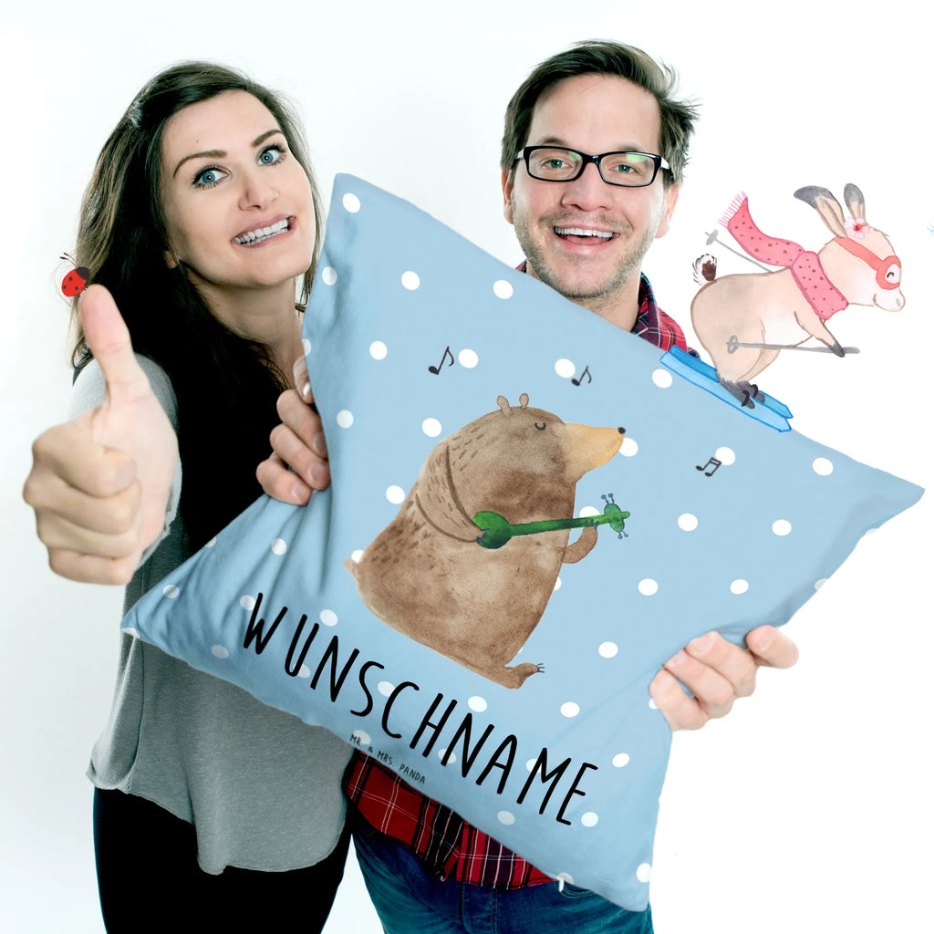 Personalised cushion bear song bear, teddy, teddy bear, cuddly toy, love, love song, girlfriend, valentine, song, Bear, partner, heart, woman, saying, gift