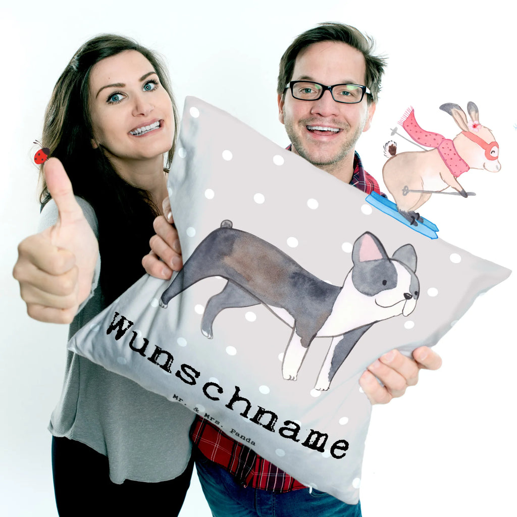 Personalizowana poduszka Boston Terrier Ratownik Pies, rasa psa, pies rasowy, właściciel psa, prezent, miłośnik zwierząt, dawanie, szczeniak