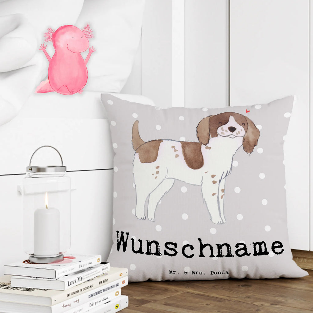Personalisiertes Kissen English Springer Spaniel Lebensretter Name, personalisiert, bedrucken, Wunschname, Kissen, Kopfkissen, Hund, Hunderasse, Rassehund, Hundebesitzer, Geschenk, Tierfreund, Schenken, Welpe, English Springer Spaniel