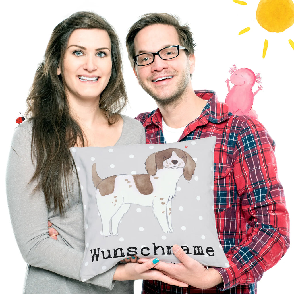 Personalisiertes Kissen English Springer Spaniel Lebensretter Name, personalisiert, bedrucken, Wunschname, Kissen, Kopfkissen, Hund, Hunderasse, Rassehund, Hundebesitzer, Geschenk, Tierfreund, Schenken, Welpe, English Springer Spaniel