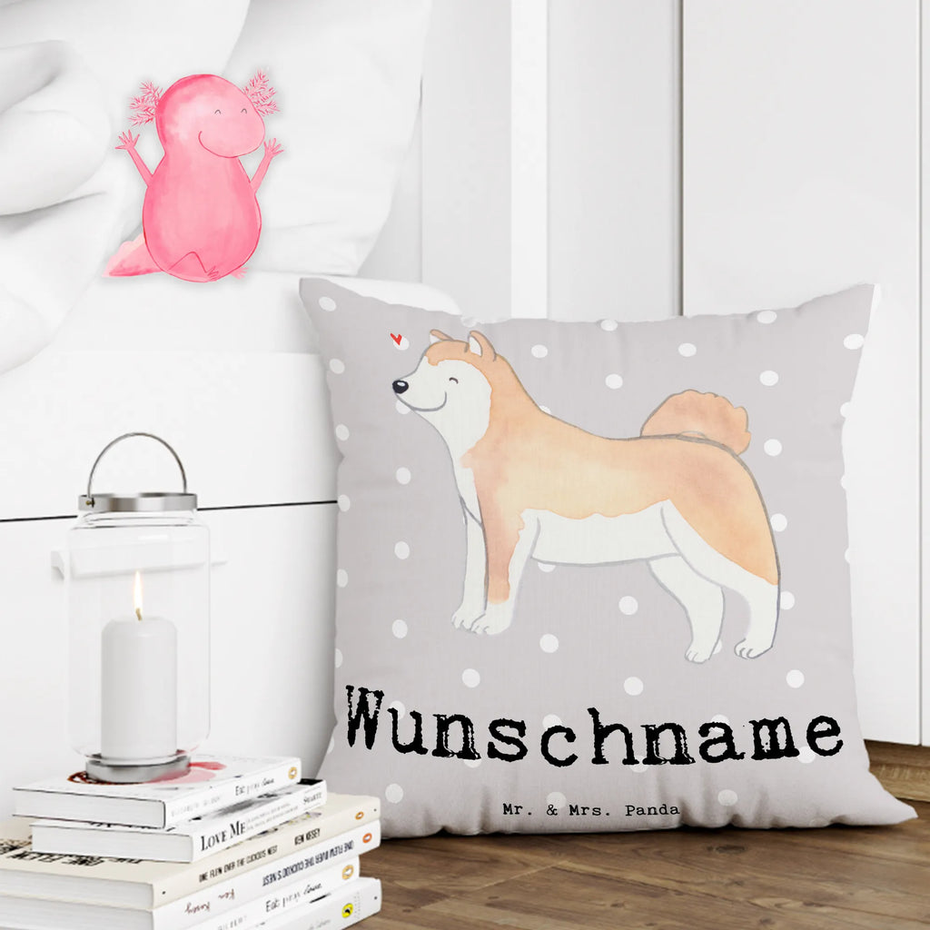 Personalisiertes Kissen Akita Inu Lebensretter Kopfkissen, Wunschname, bedrucken, Kissen, Name, personalisiert, Hund, Hunderasse, Rassehund, Hundebesitzer, Geschenk, Tierfreund, Schenken, Welpe