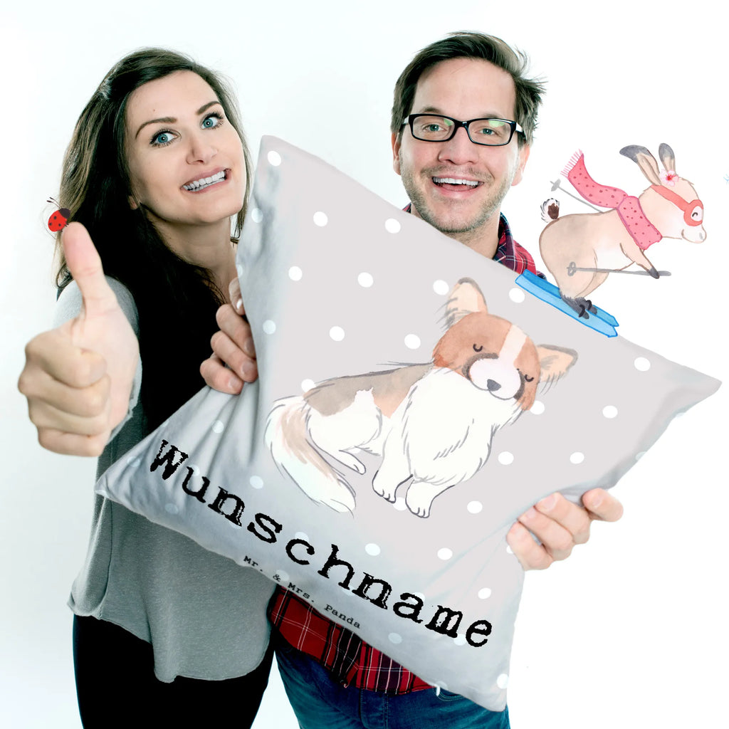 Personalisiertes Kissen Papillon Lebensretter Kopfkissen, Kissen, Wunschname, personalisiert, Name, bedrucken, Hund, Hunderasse, Rassehund, Hundebesitzer, Geschenk, Tierfreund, Schenken, Welpe, Kontinentaler Zwergspaniel, Papillon