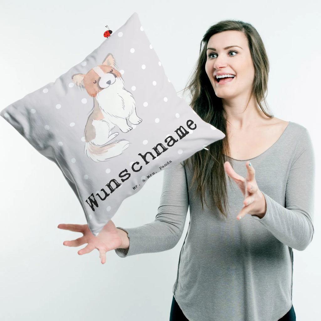 Personalisiertes Kissen Papillon Lebensretter Kopfkissen, Kissen, Wunschname, personalisiert, Name, bedrucken, Hund, Hunderasse, Rassehund, Hundebesitzer, Geschenk, Tierfreund, Schenken, Welpe, Kontinentaler Zwergspaniel, Papillon